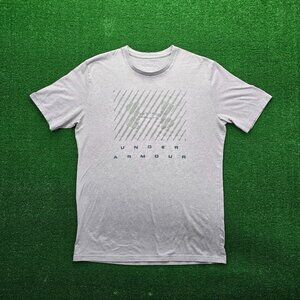 Under Armour Tshirt Mens Medium Gray Short‎ Sleeve HeatGear Active Wear Casual